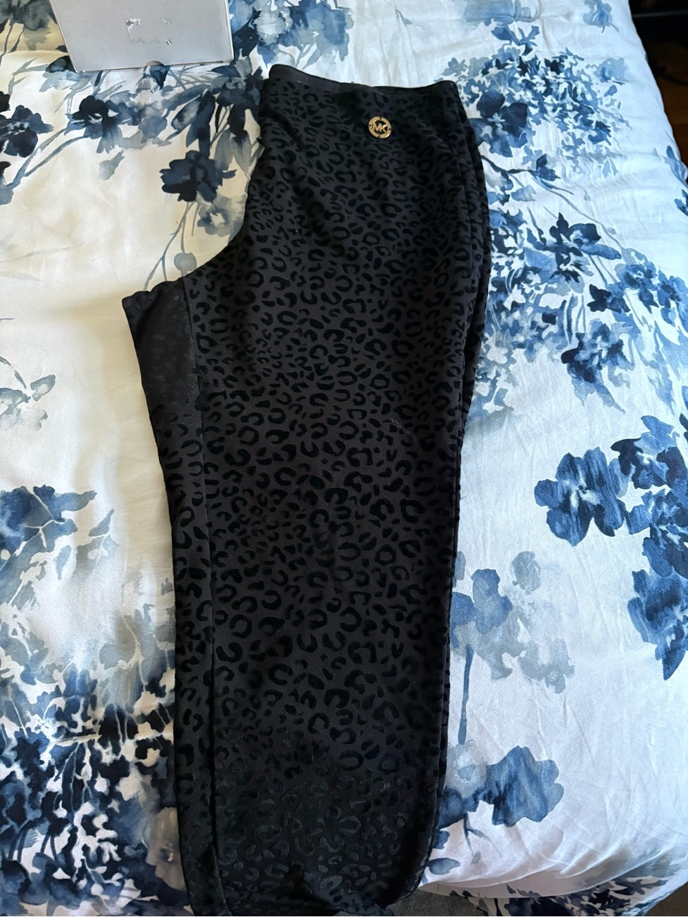 Michael Kors Black Leopard-Print Legg